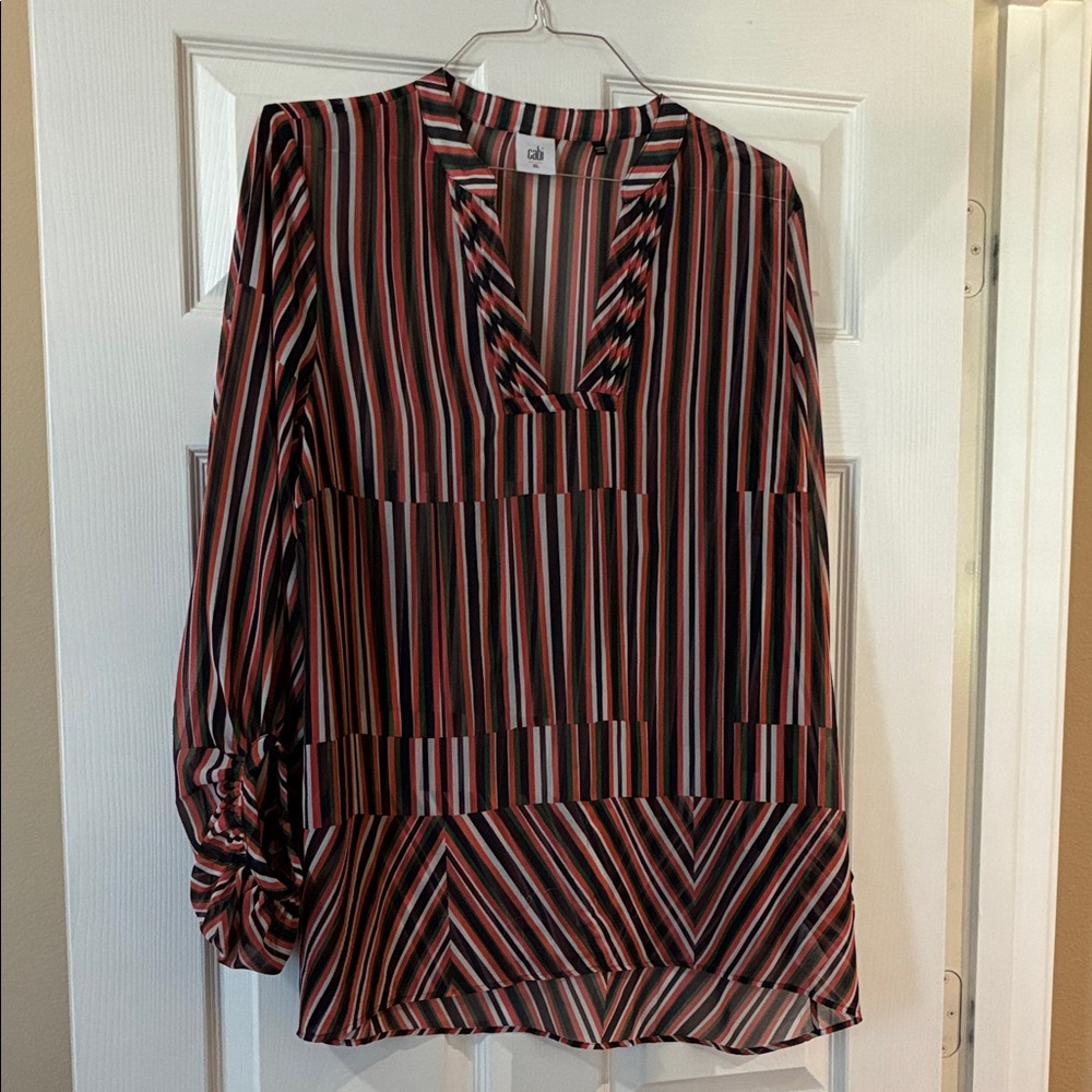 CAbi multi colored Striped Blouse